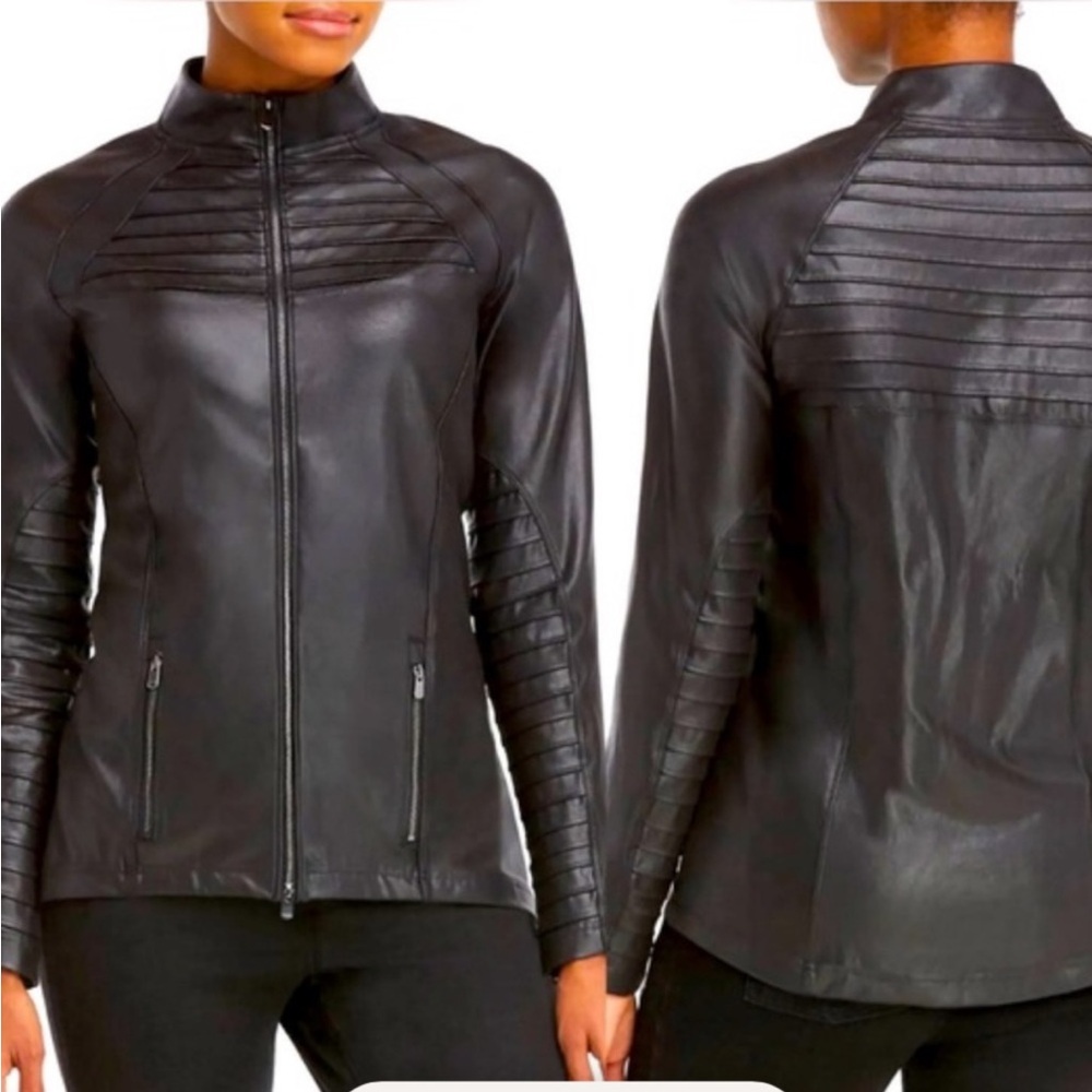 SPANX Black Faux Leather Jacket